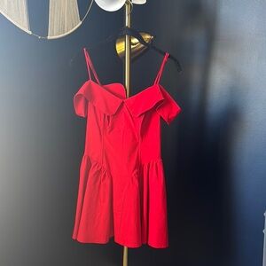 Elegant Red Off-Shoulder Top